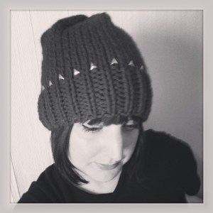 Studded beanie hat